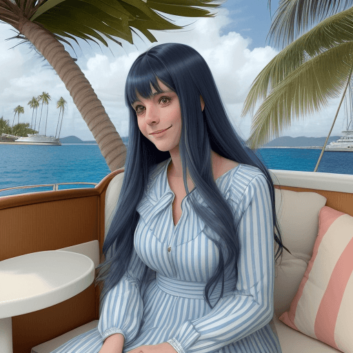 AI generated: photo of a woman 30 years old with long light hair with blue strands with bangs with light makeup. S...