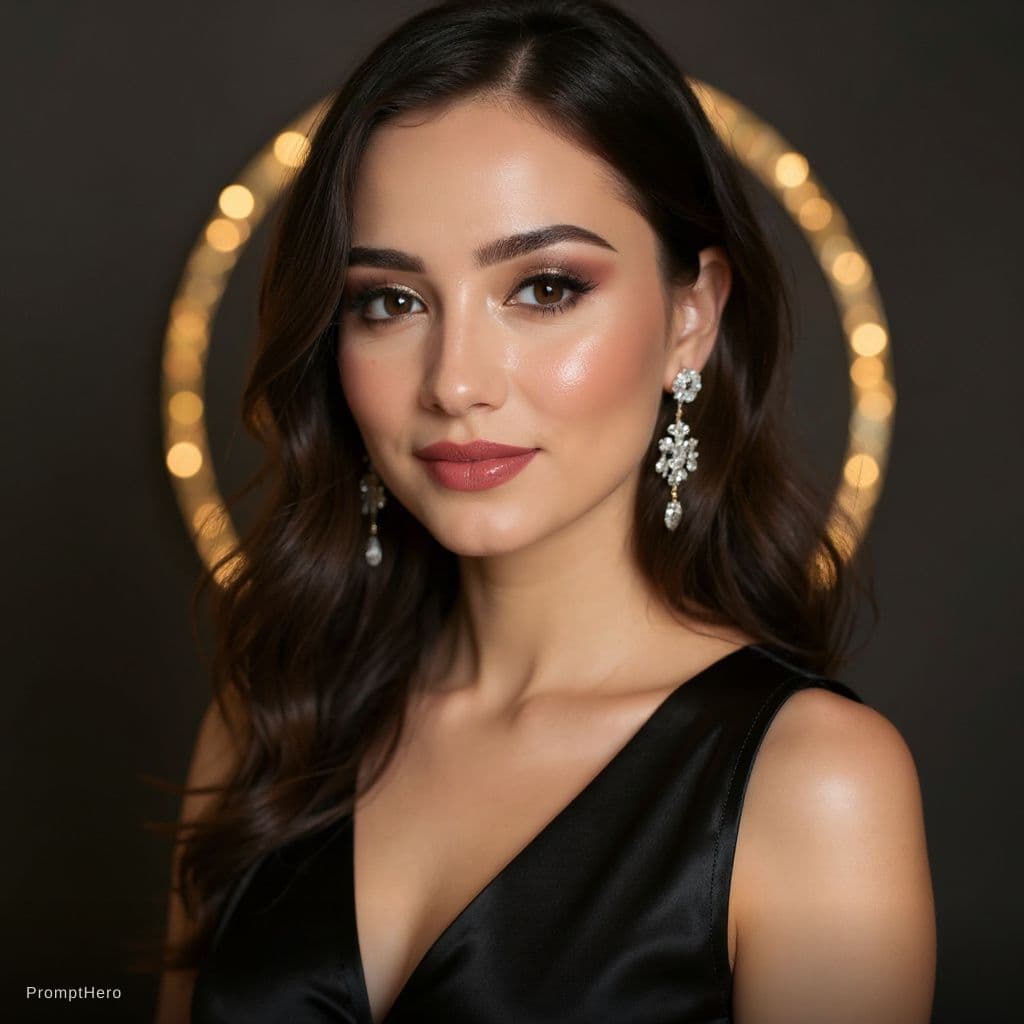 AI generated: Ultra-realistic high-end beauty portrait of a young woman with flawless, glowing skin and a dewy fin...