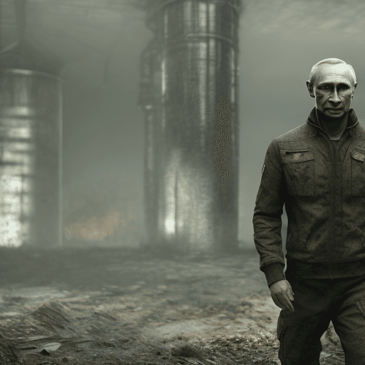 AI generated: Vladimir Putin as "Chernobylite", Marvel, full body, character concept, cinematic lighting, cinemati...