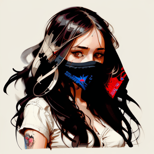 AI generated: a drawing with a girl with long hair covering her face, in the style of oliver wetter, paul hedley, ...