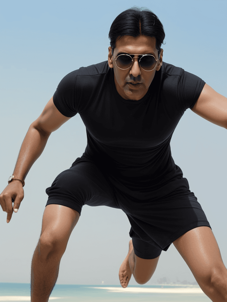 AI generated: Akshay Kumar with sports sunglasses 