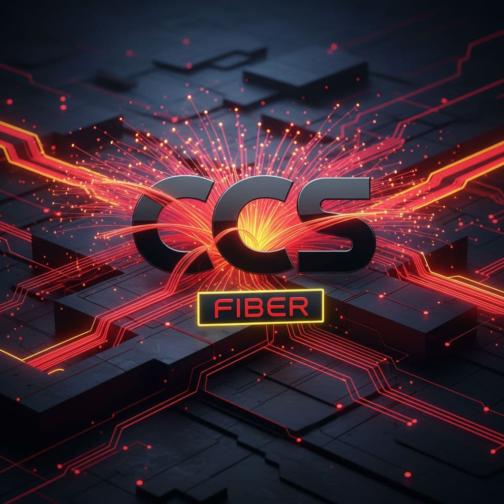 AI generated: create an entirely new logo for a Fiber optic company named CCS. the company colours are primarily b...