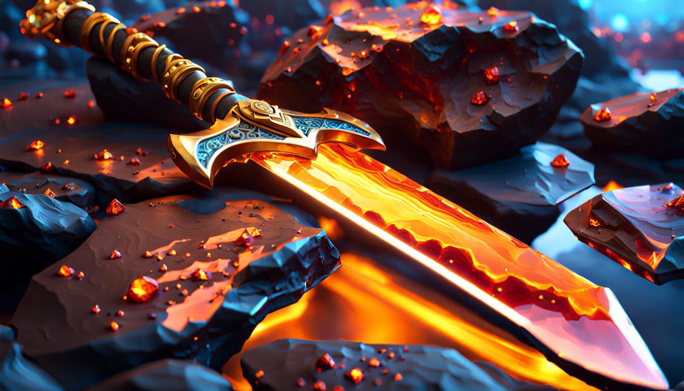 AI generated: extremely detailed CG unity 8k wallpaper, multi-textured, sea flat, mirror-like, a low poly amber ro...