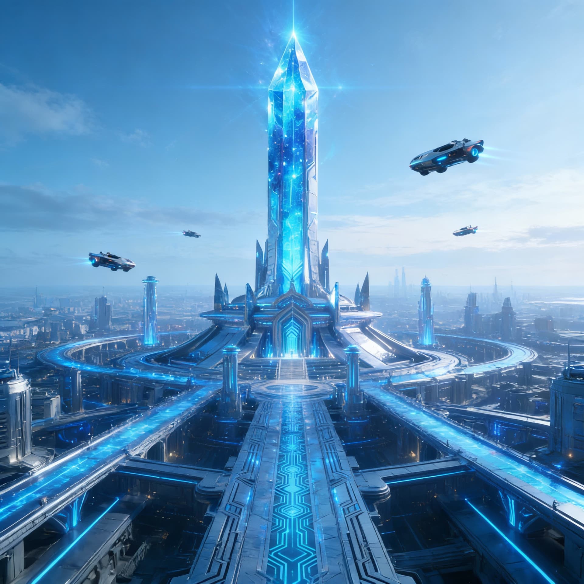 AI generated: Create an Advanced AI Futuristic Mega City. A Massive scaled city with artificial skies. It is the c...