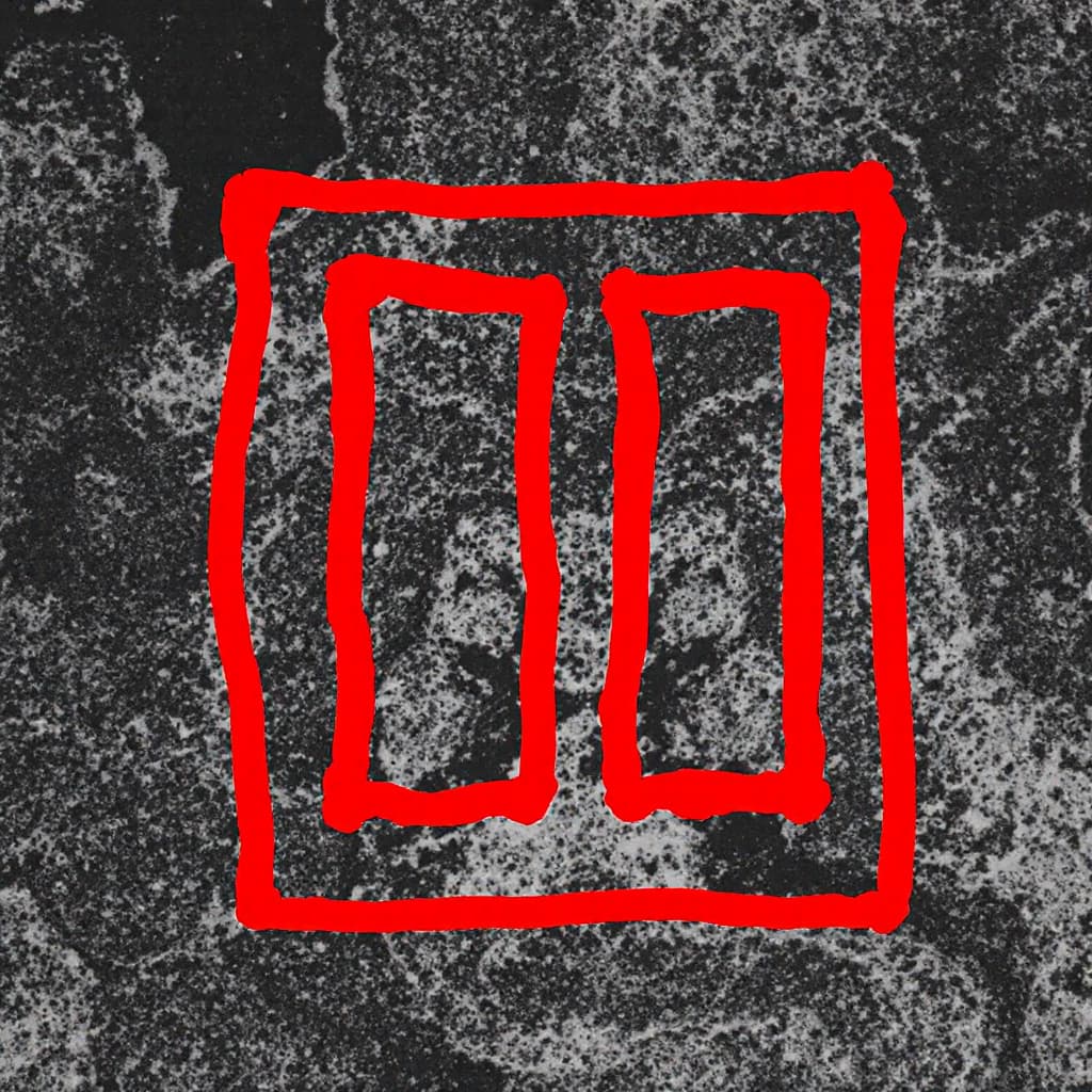 AI generated: The image appears to be a black and white photograph with a red outline superimposed on it, possibly...