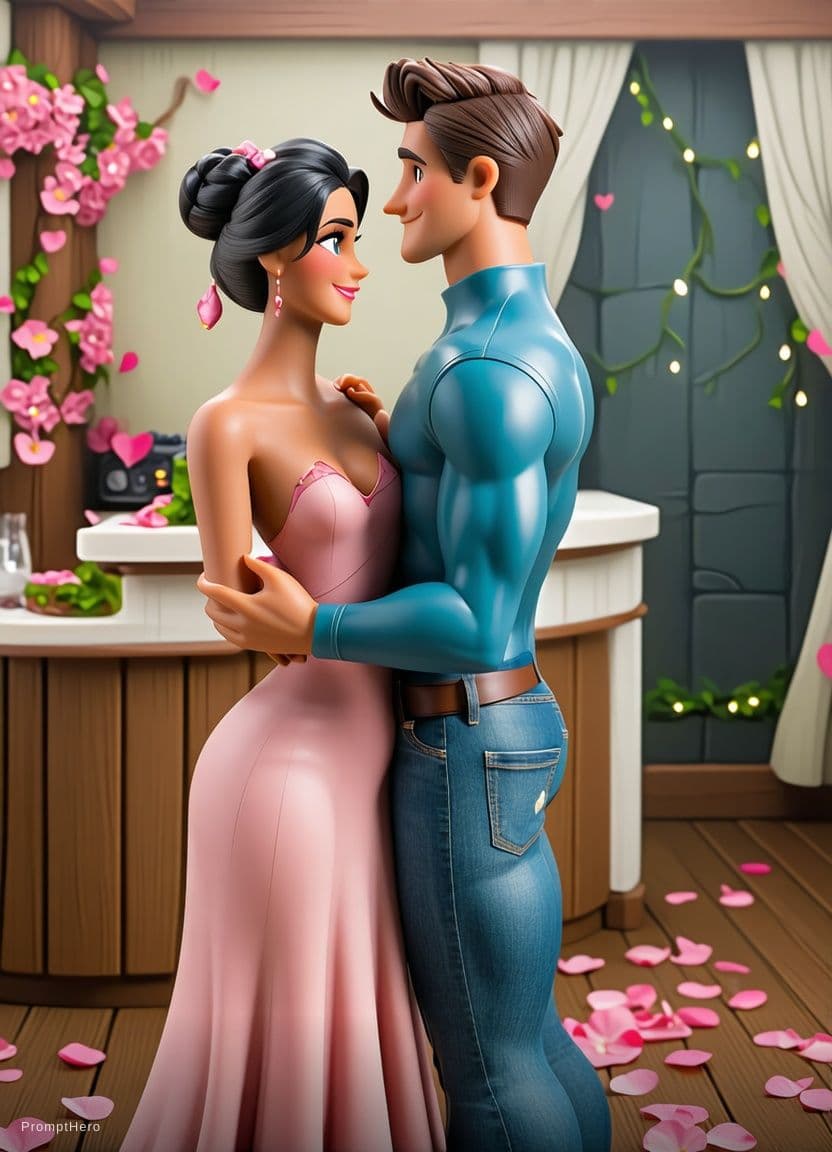 AI generated: French kissing moments of 