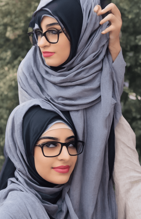AI generated: Middle Eastern, hijab, glasses