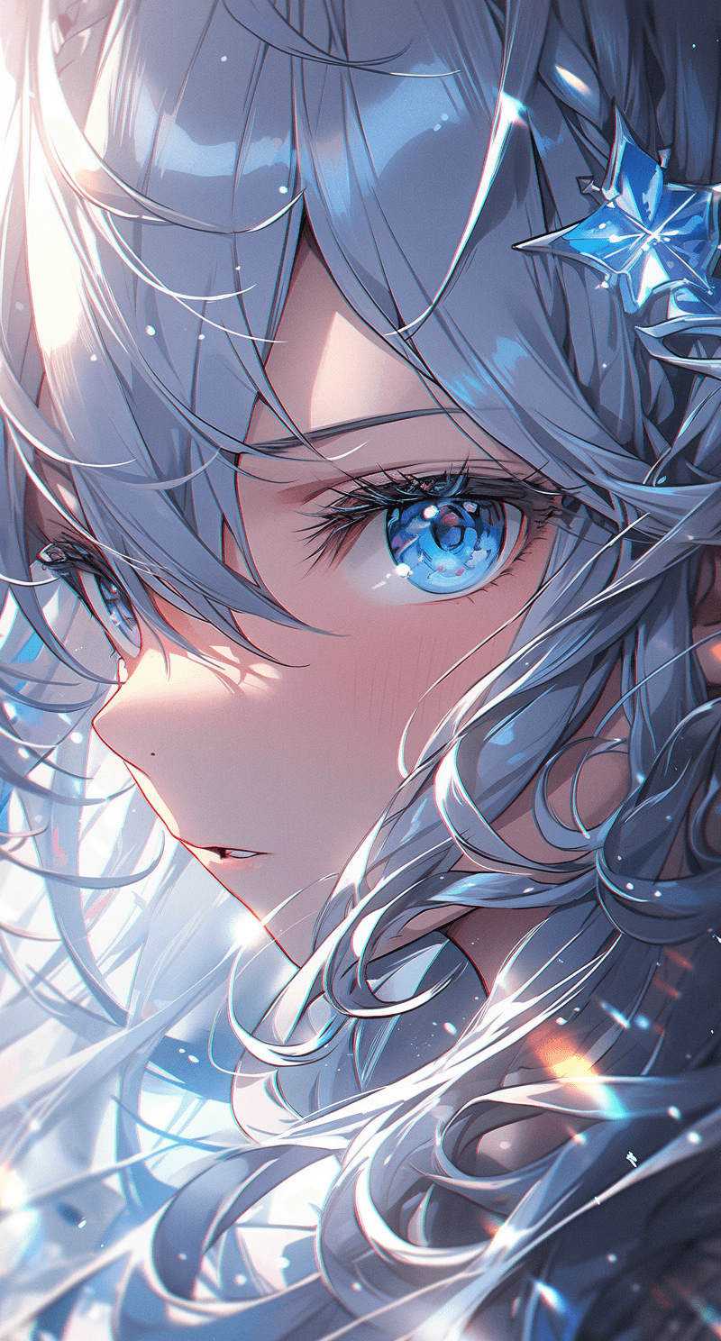 AI generated: anime hd wallpaper, anime female, anime, hd hd, anime, girl, in the style of light blue and silver, ...