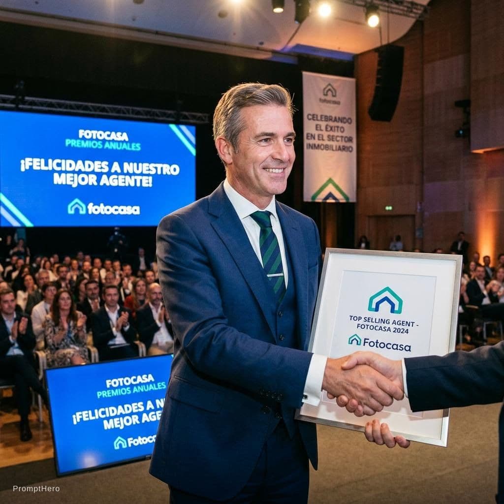 AI generated: The man is the top selling real estate agent of Fotocasa