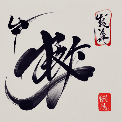 AI generated: calligraphy, expressionism, Ikigai, abstract, tissue, 你· 好