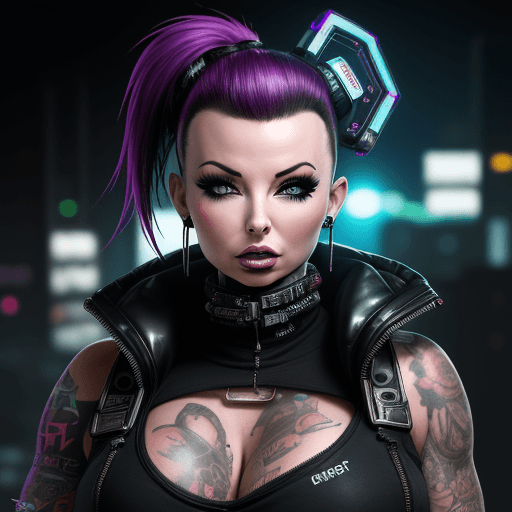 AI generated: High resolution photography, Christy Mack, cyber punk
