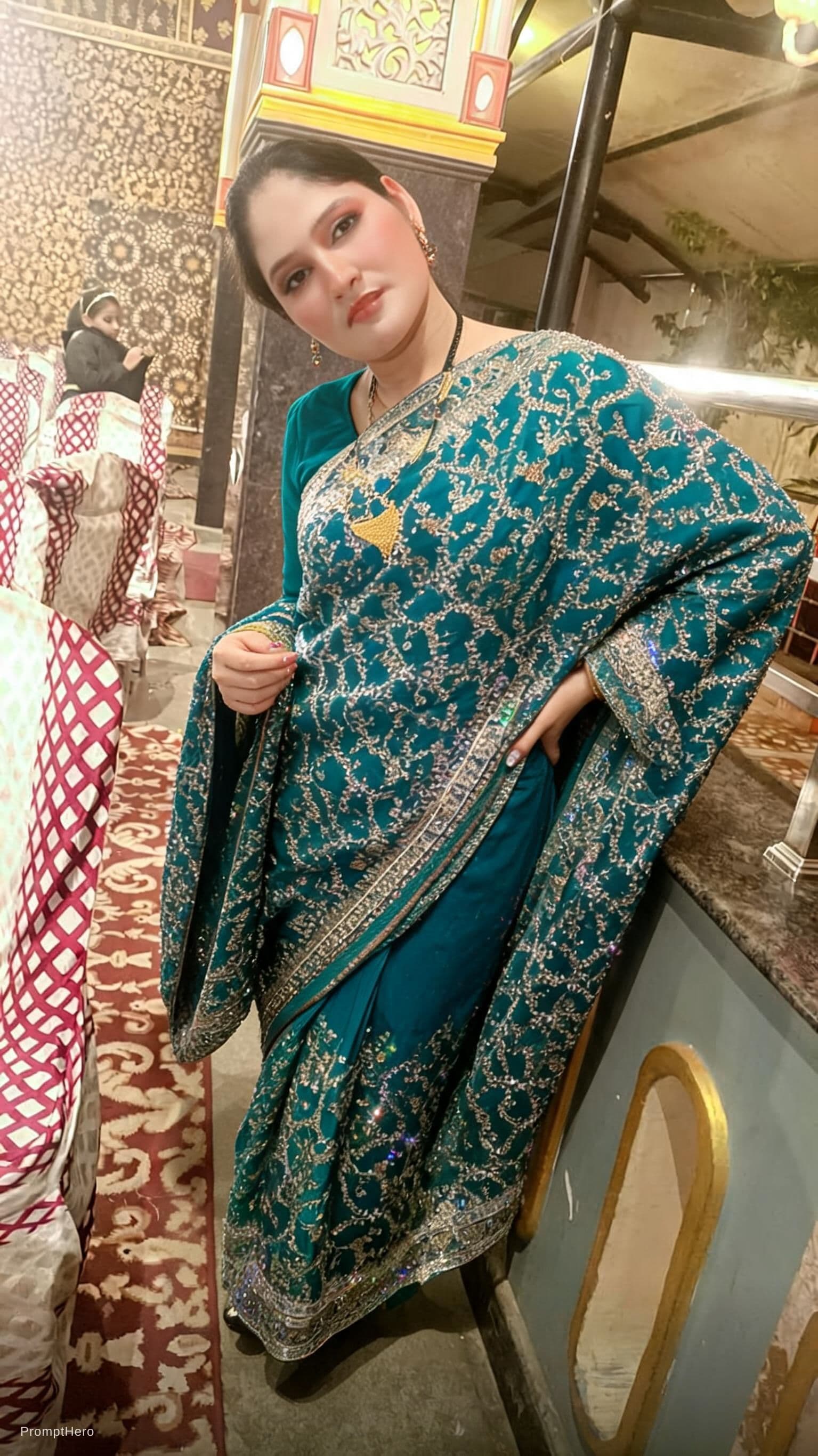 AI generated: Hot pose with hot saare 