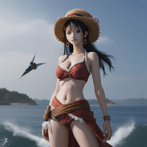 AI generated: Luffy, gear five, one piece theme, uhd image, precisionist art, character illustrations --ar 71:130 ...