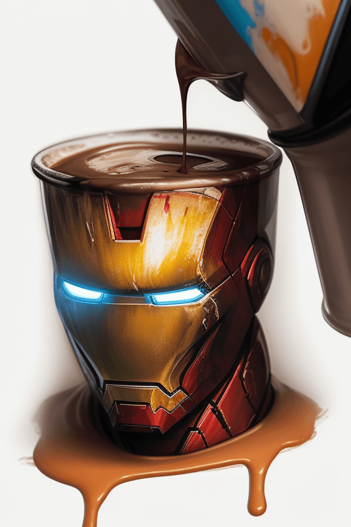 AI generated: Impactful composition, dripping (neon:0.4) (coffee:0.4) (heat splash:0.4) paint across the shape of ...