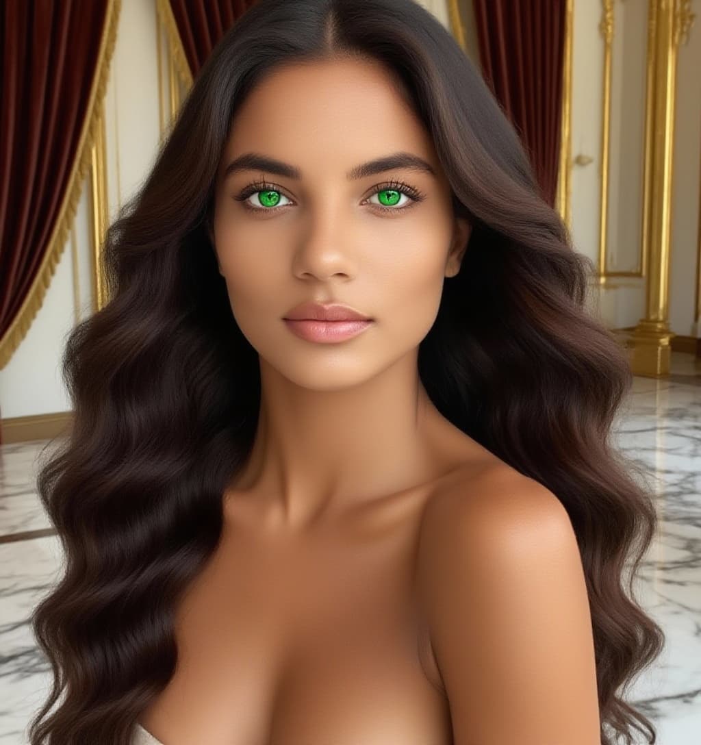 AI generated: (((NSFW))) a breathtaking nude portrait of an Italian brunette goddess, 23 years old, in an elegant ...