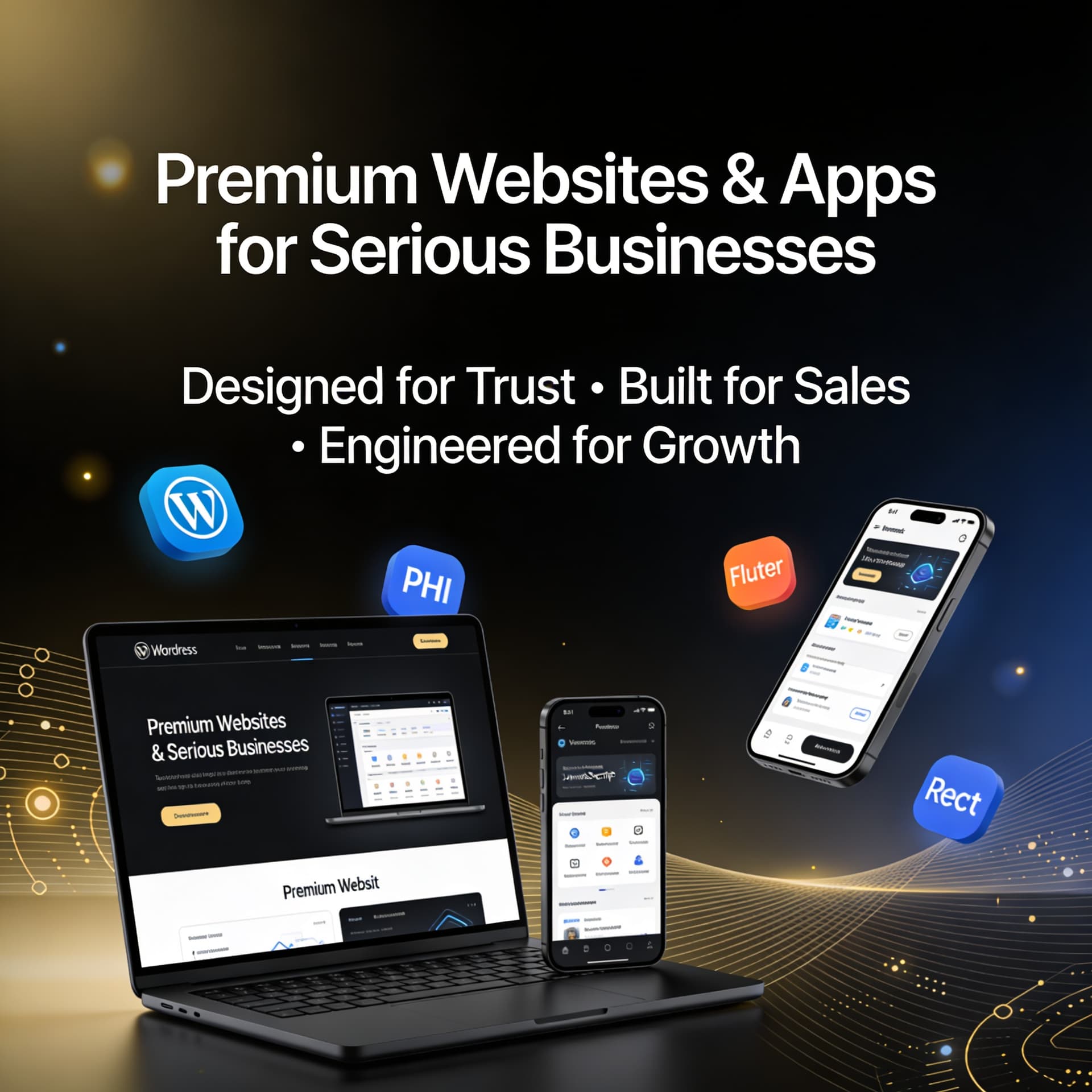AI generated: Create an ultra-premium digital advertisement for a high-end Web & IT Services company.
Style: luxur...