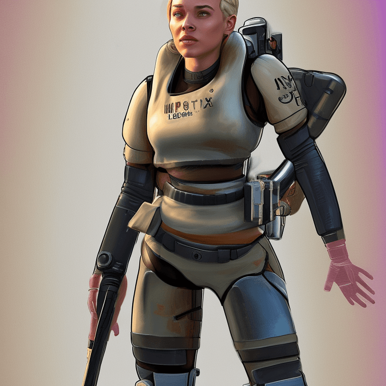 AI generated: hyperrealistic full length portrait of gorgeous watson from apex legends | blonde | detailed gorgeou...