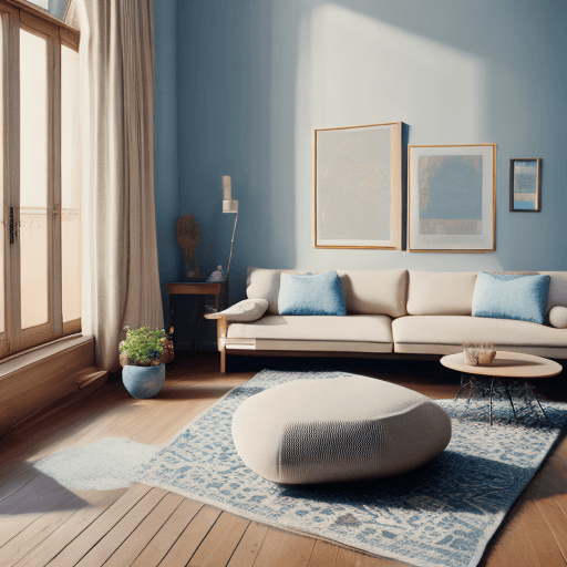AI generated: High resolution photography interior design, dreamy sunken living room conversation pit, wooden floo...