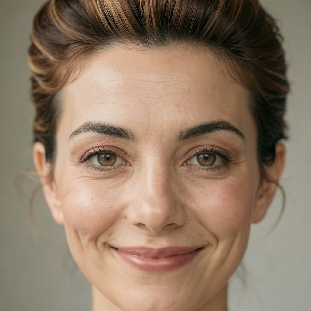 AI generated: Young woman (28) with brown, dyed updo, wearing a colorful lace garter and a sexy smile.