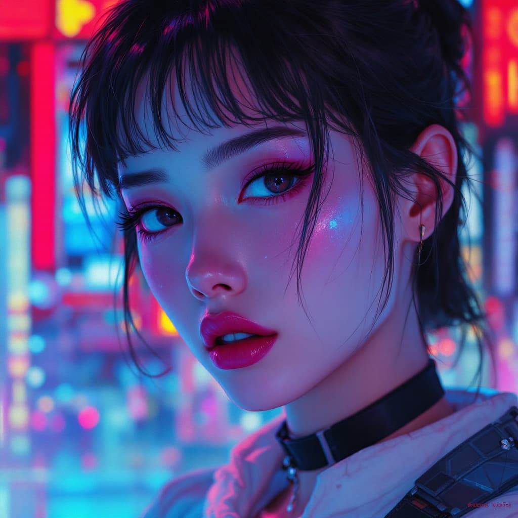AI generated: snthwve style| portrait of an anime Ghibli Akihiko Yoshida style| beautiful hot woman| cyberpunk| sy...