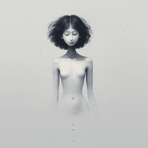AI generated: evocative photograph that celebrates the ethereal style of the human form captured within the simpli...
