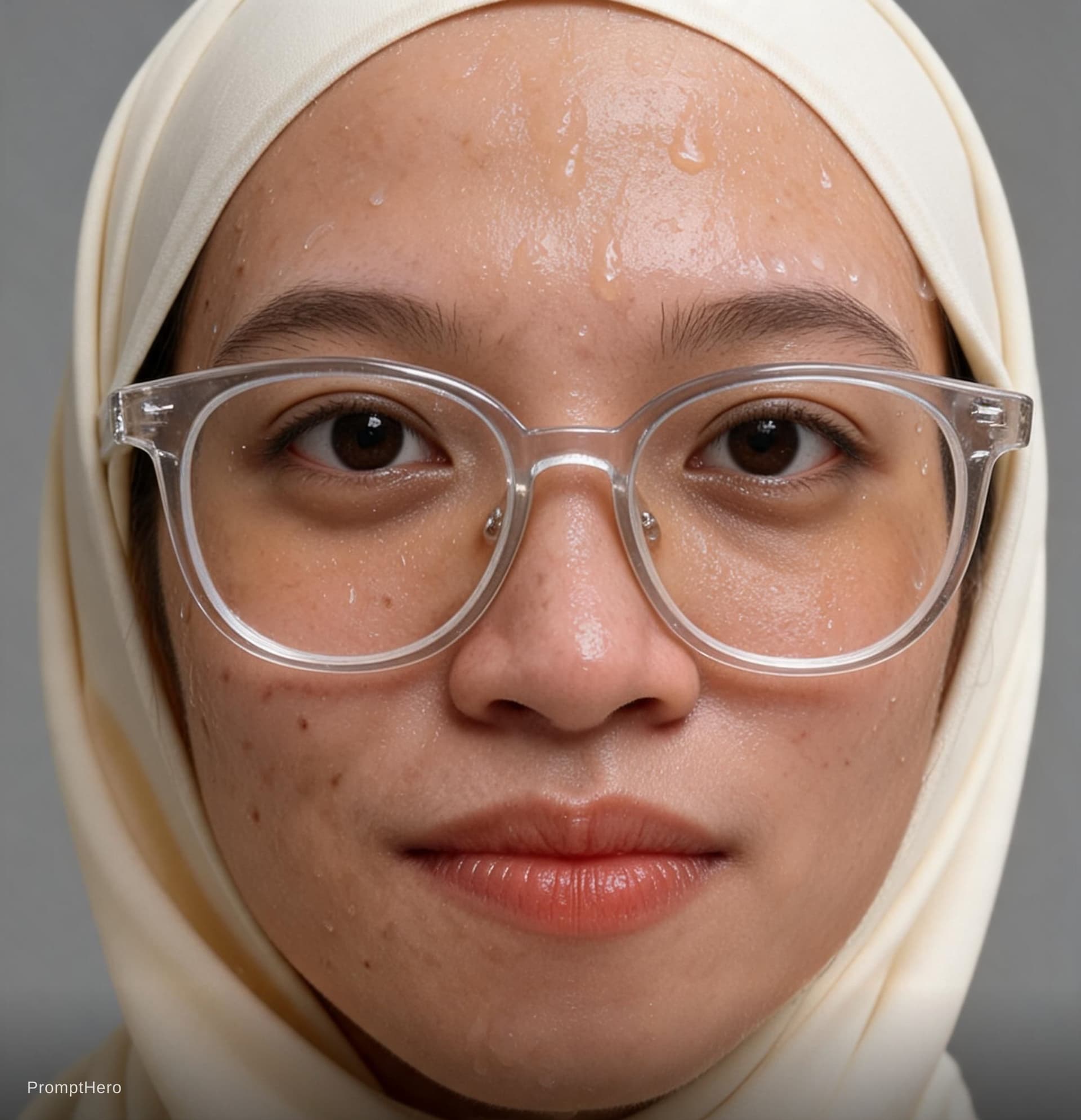 AI generated: Make character face to camera. Extremely close up face. High detail. Hyper realistic. Face mildly mo...