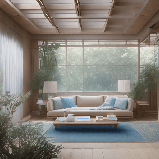 AI generated: High resolution photography interior design, dreamy sunken living room conversation pit, wooden floo...