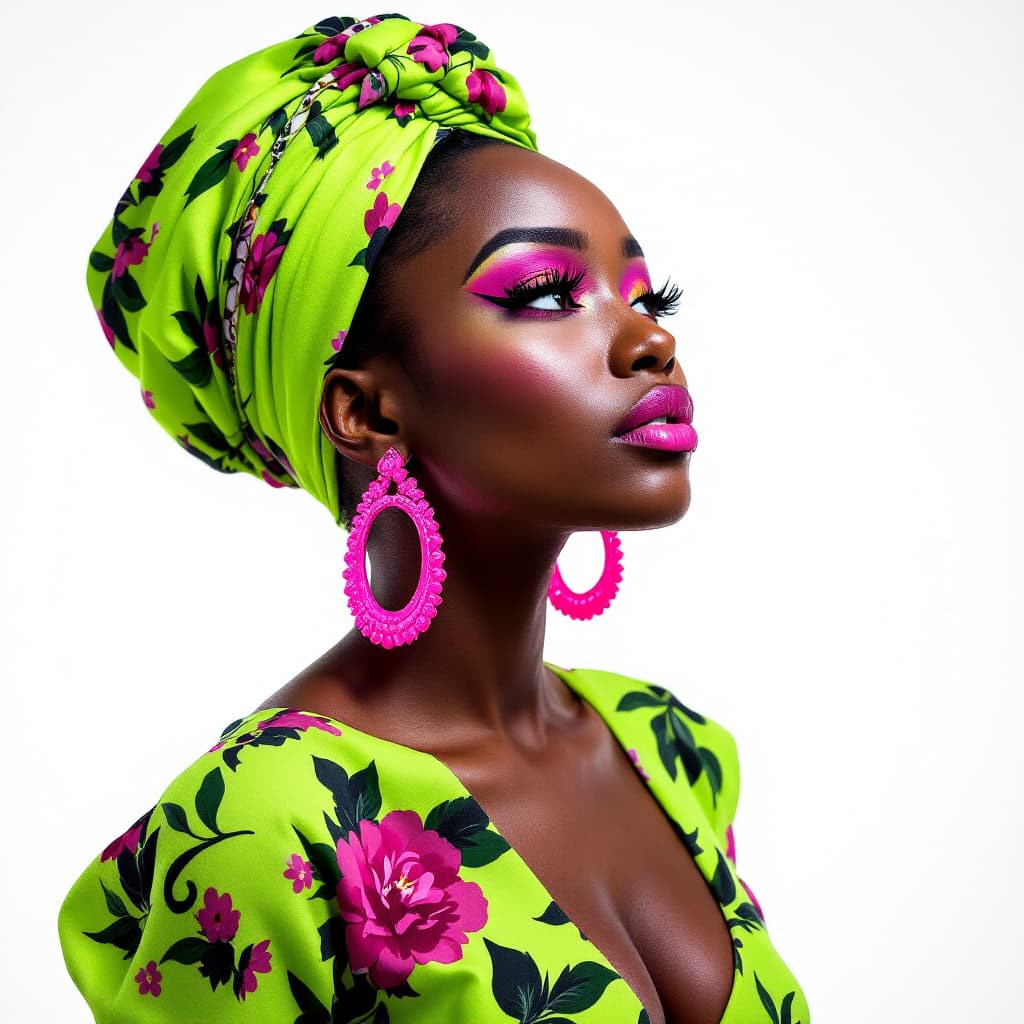 AI generated: A young Black woman, positioned slightly off-center to the left of the image, is the subject. She is...