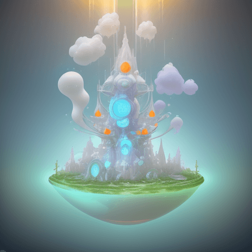 AI generated: translucent matte material,Mainly white ,orange,greenand blue,concept steam of consciousness,color,m...