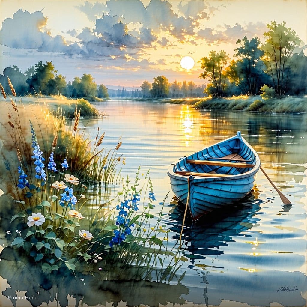 AI generated: (masterpiece:1.2), fine art painting, 19th century impressionist watercolor and gouache landscape

a...