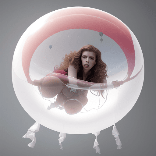 AI generated: a professional photograph of a [:metrical CHV3CPlane) scarlett johansson, inside a transparent white...