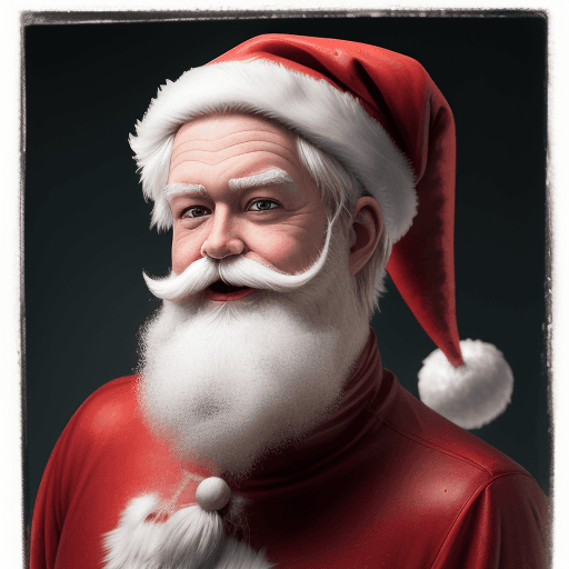 AI generated: Hyperdetailed photo, Mid Shot Photo, Santa Claus by matha wells, (human:robot:0.2), opaque mask, gru...
