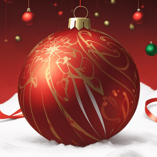 AI generated: colorfull, happy, red christmas ball, 
