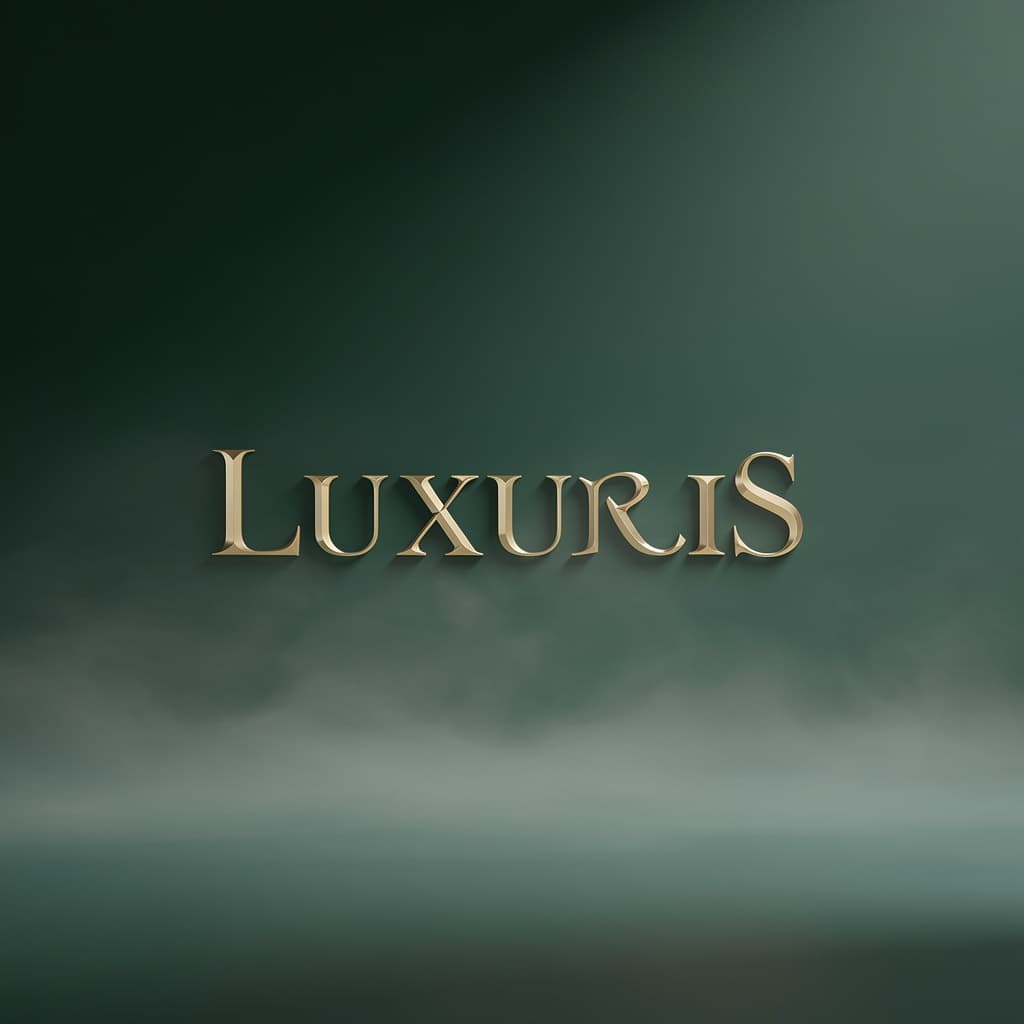 AI generated: Minimal pine green luxury AI brand background, soft fog, gold serif title space, cinematic lighting....