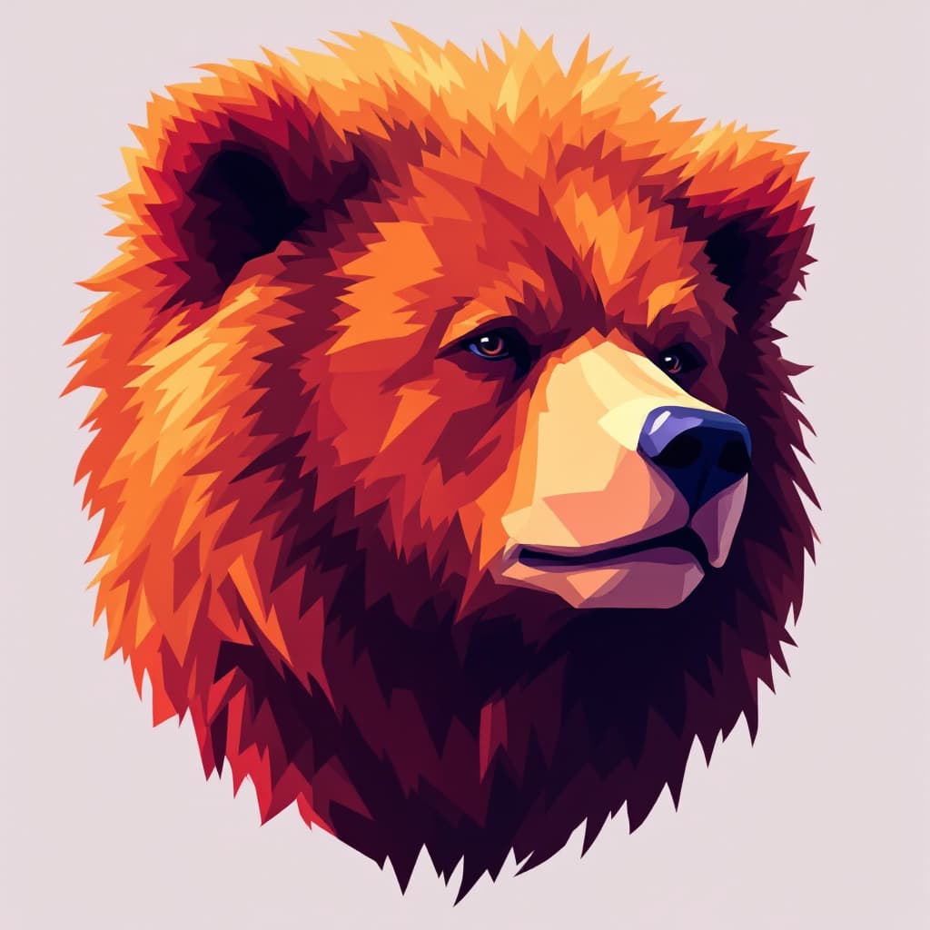 AI generated: bear head afro pop
