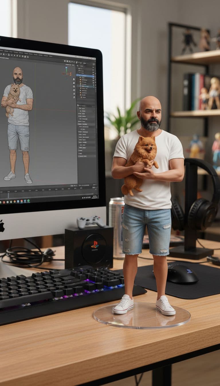 AI generated: Create a 1/7 scale figure of only the main character in the original image, in a realistic style and...