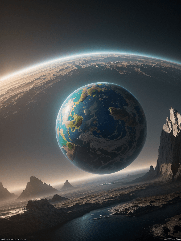 AI generated: Photo of a ultra realistic flat Earth, bright light, cinematic lighting, battered, low angle, trendi...