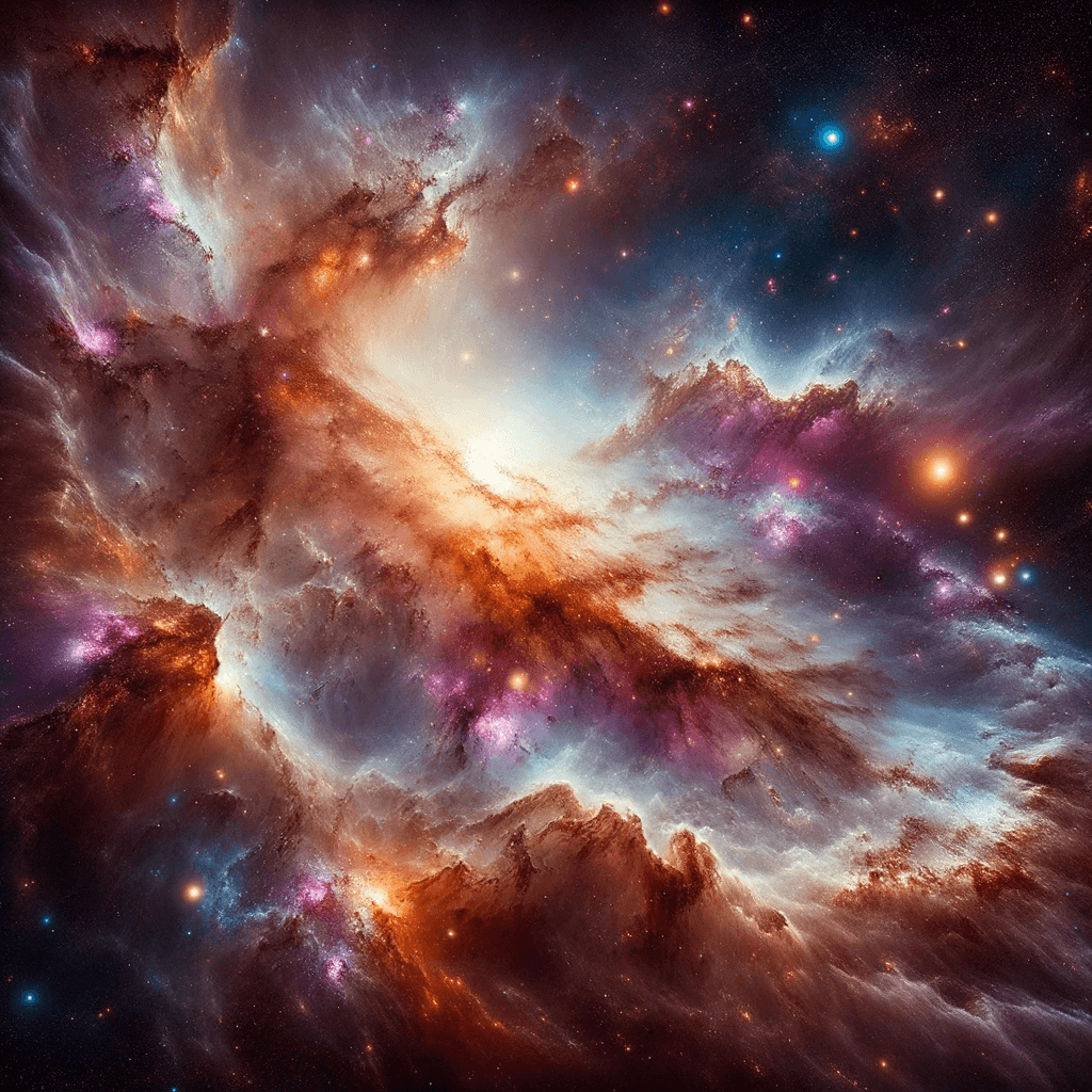 AI generated: a cosmos galaxy with a diverse color palette, exhibiting intricate celestial designs. The scene incl...