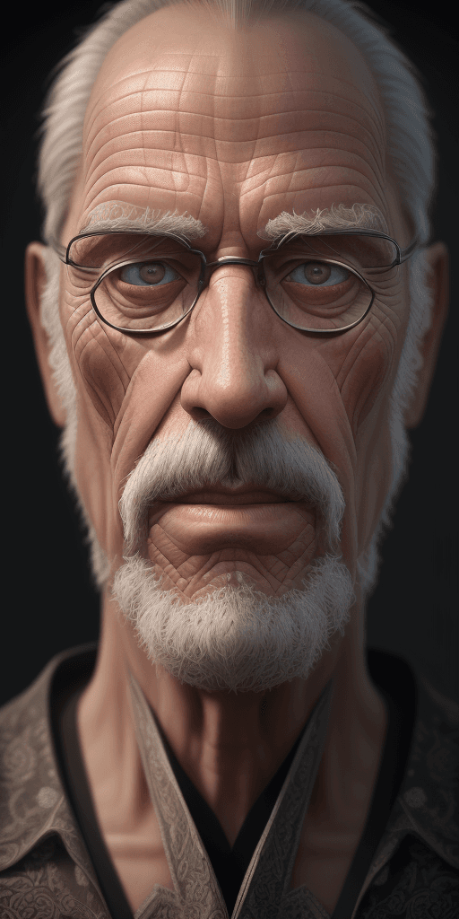 AI generated: an aging man , intricate artwork . octane render, trending on artstation,t symmetrical artwork. cine...