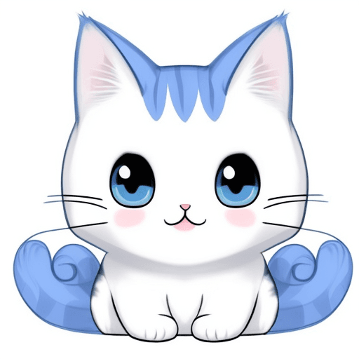AI generated: a simple cartoon of a cute cat, white background, princesscore, I can't believe how beautiful this i...