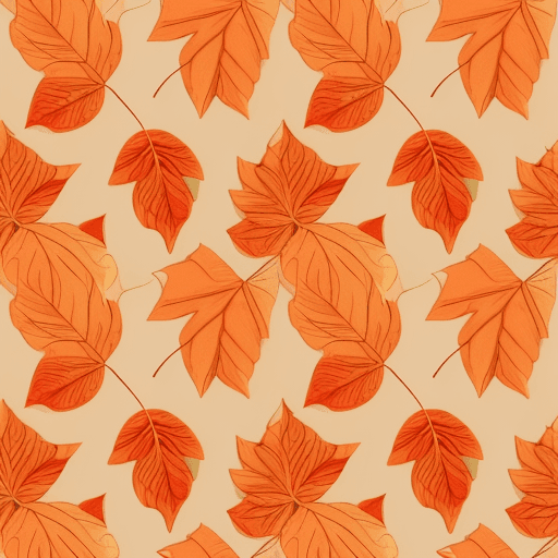AI generated: create an warm color illustration of leaves in an all over pattern
