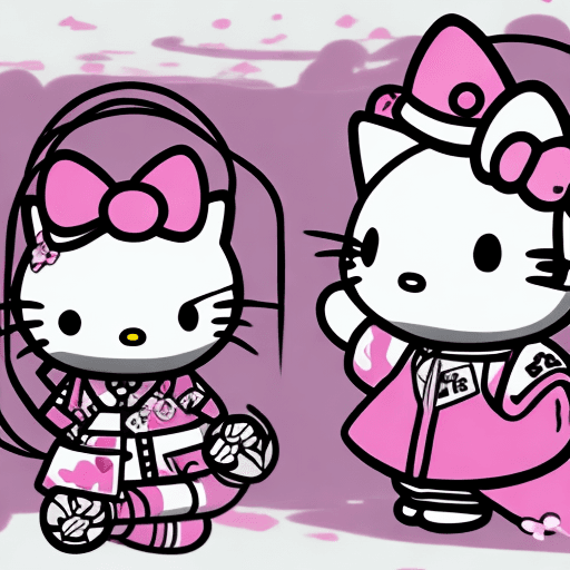AI generated: Suguru getou in hello kitty version, Kawaii, High quality, cartoony, cute, cat, Jujutsu kaisen, 4K