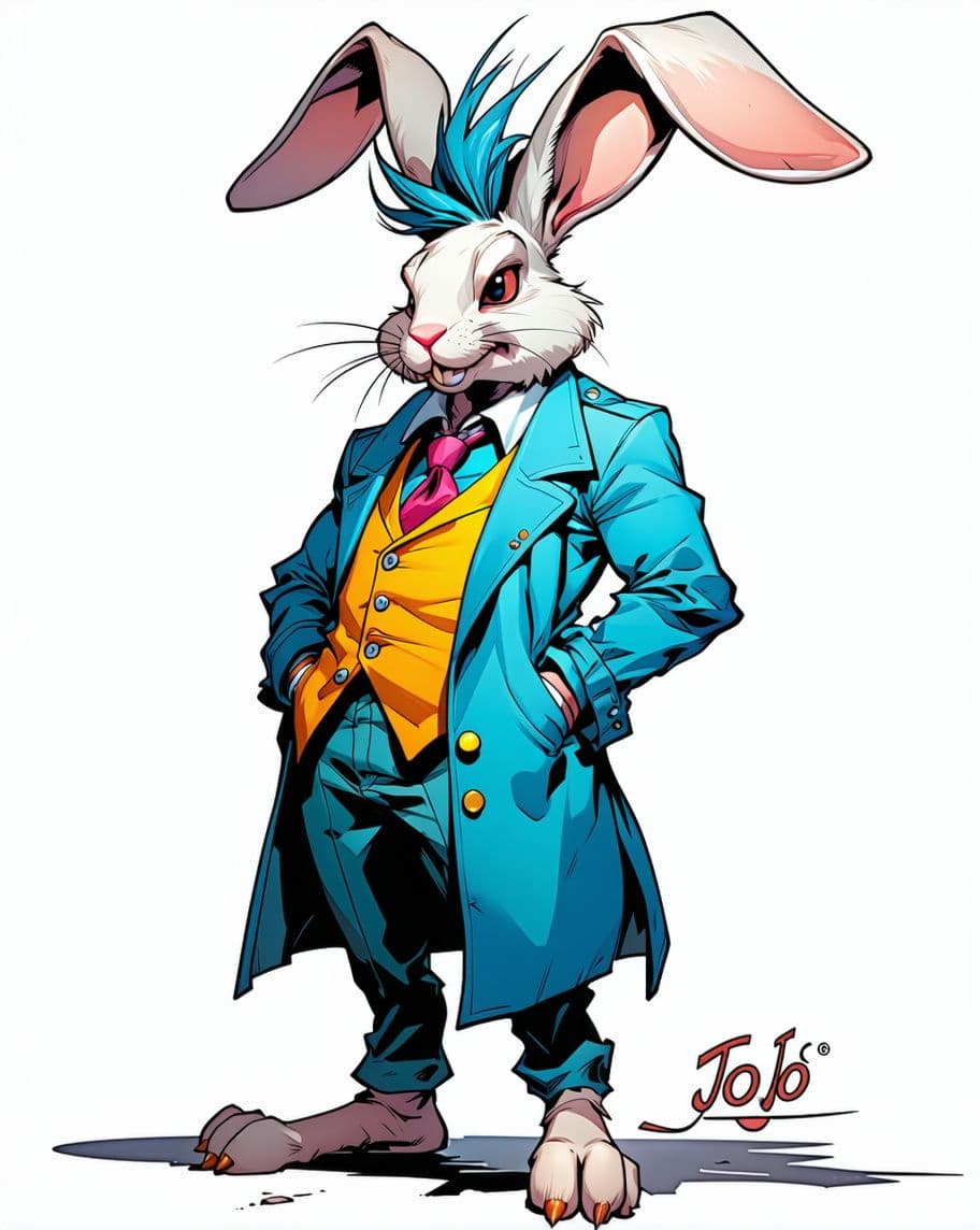 AI generated: Here is the description of Roger rabbit in the style of JoJo's Bizarre Adventure:

A character inspi...