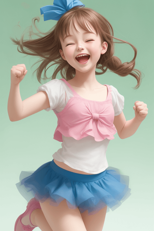 AI generated: A cute girl happy dance,((masterpiece))