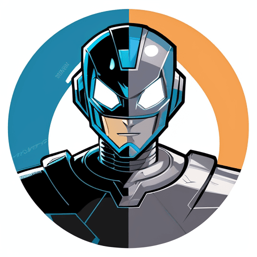 AI generated: Logo type comic character illustration, a human like robot friendly face, professional cartoon with ...