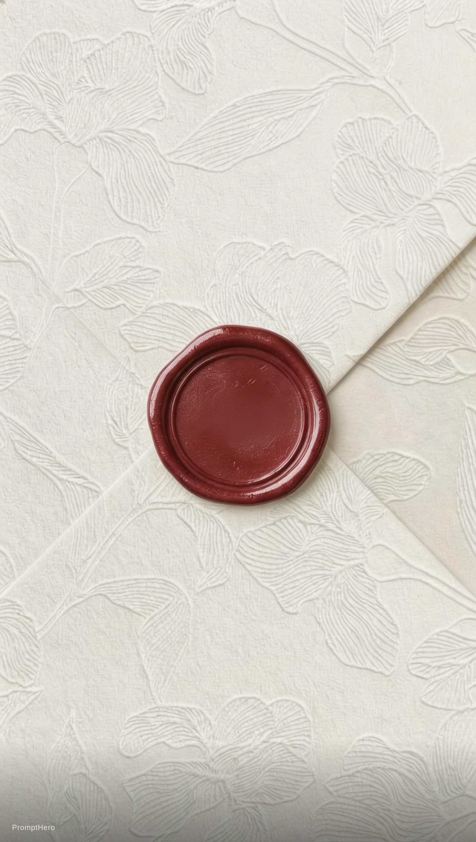 AI generated: A high-resolution close-up of an elegant ivory envelope with a subtle embossed floral pattern, filli...