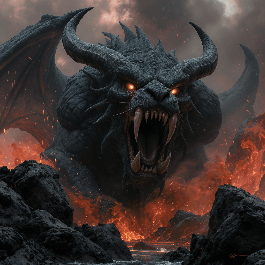 AI generated: "A massive Cyclops roaring from behind volcanic rocks"