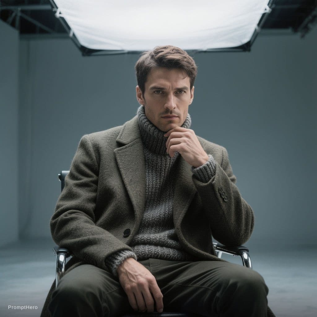 AI generated: high-end portrait photography, editorial studio photography, cinematic color grading, vertical compo...