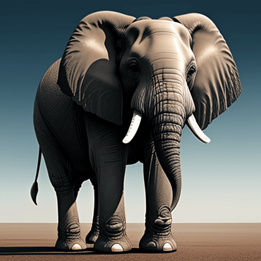 AI generated: Image of an elephant from the future
