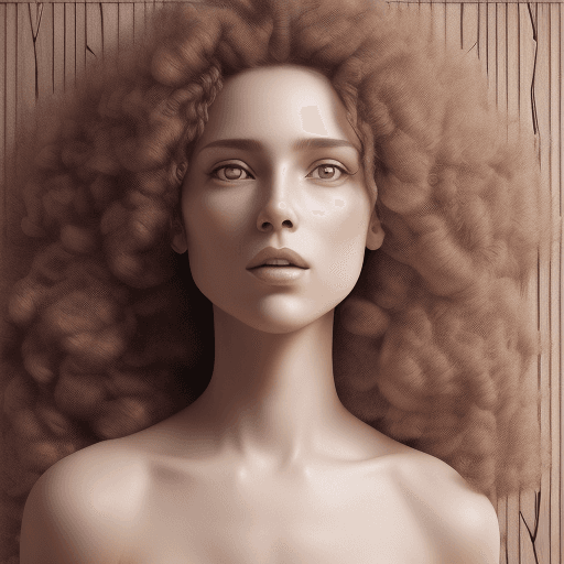 AI generated: High-resolution woman, realistic photograph, dreamy brown eyes, curly long hair, beautiful and lean ...